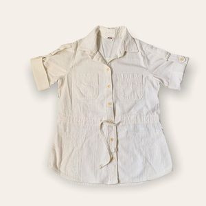 Levi's gold label vintage 70s mens button up cotton linen short sleeve shirt